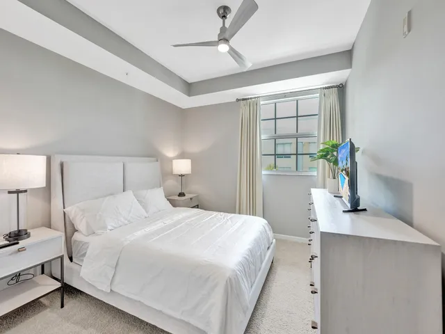 a view of a building from a balcony