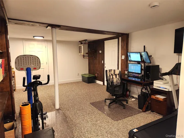 a room with gym equipment