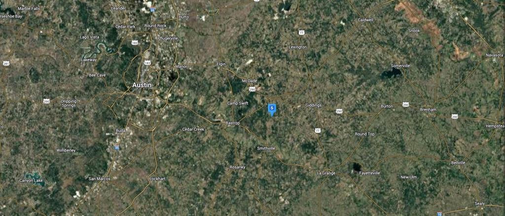 1601 Gotier Trace Road Paige, TX 78659 - Photo 3 of 4 Aerial map of property and surrounding area