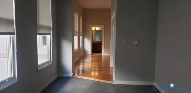 a view of a bathroom with a glass door