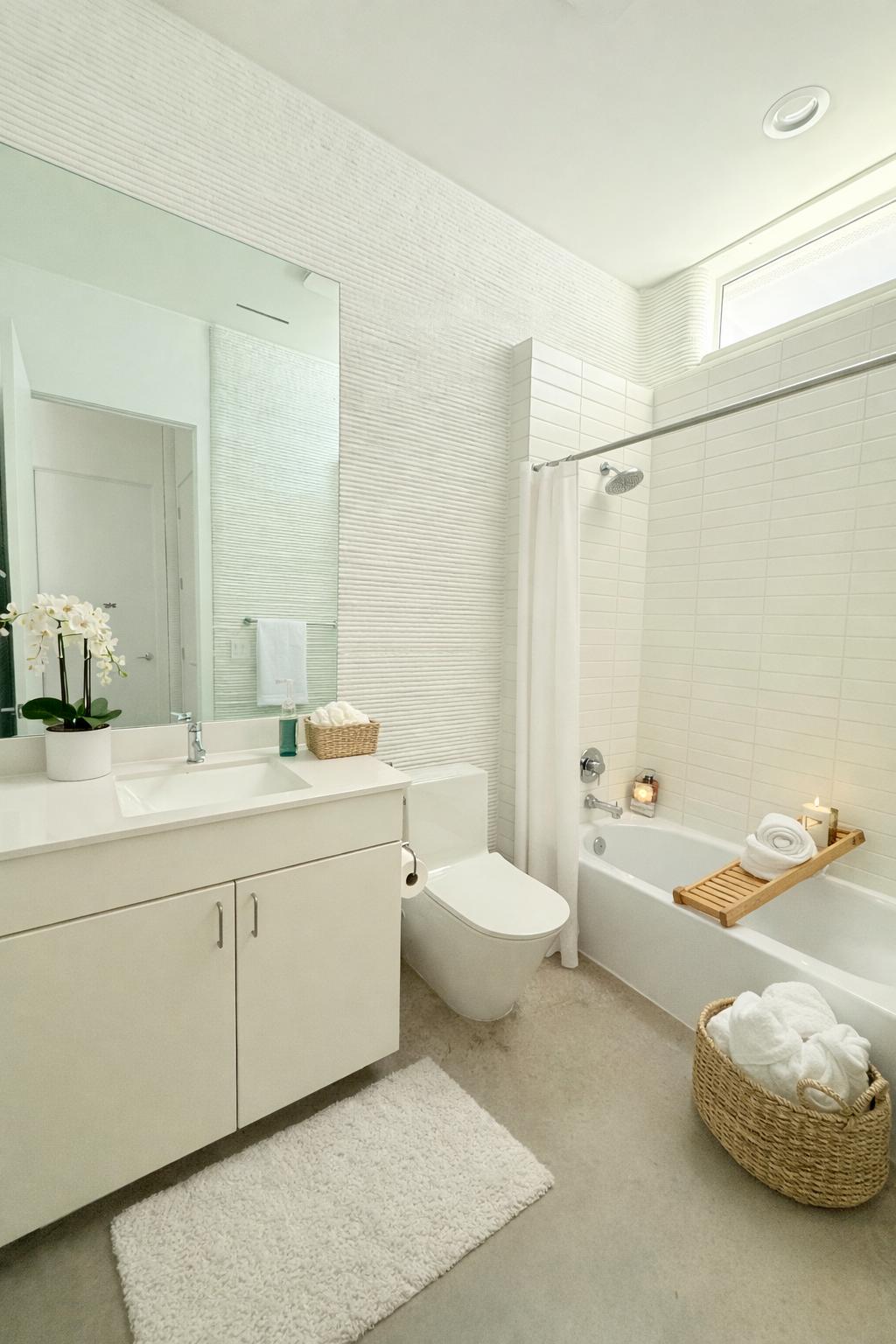 332 Blue Blaze Trail Georgetown, TX 78628 - Photo 9 of 16 Full bathroom featuring shower / bathtub combination with curtain, vanity, and tile walls