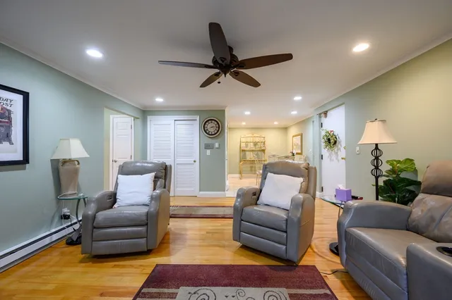 a living room with furniture