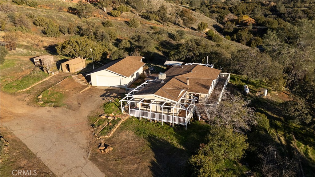967 Bodfish Canyon Road Bodfish, CA 93205 - Photo 11 of 16 an aerial view of a house with a yard and lake view