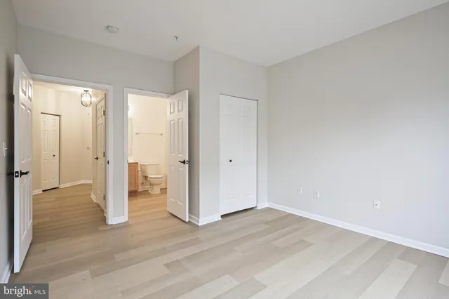 a view of a livingroom with wooden floor