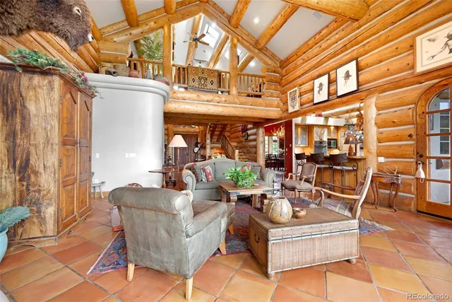 a building outdoor space with patio furniture