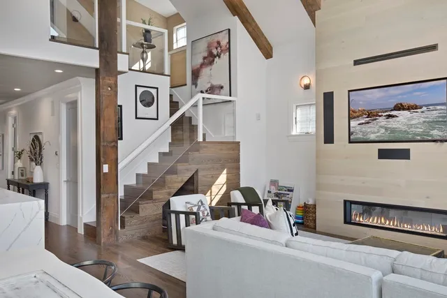 a living room with furniture