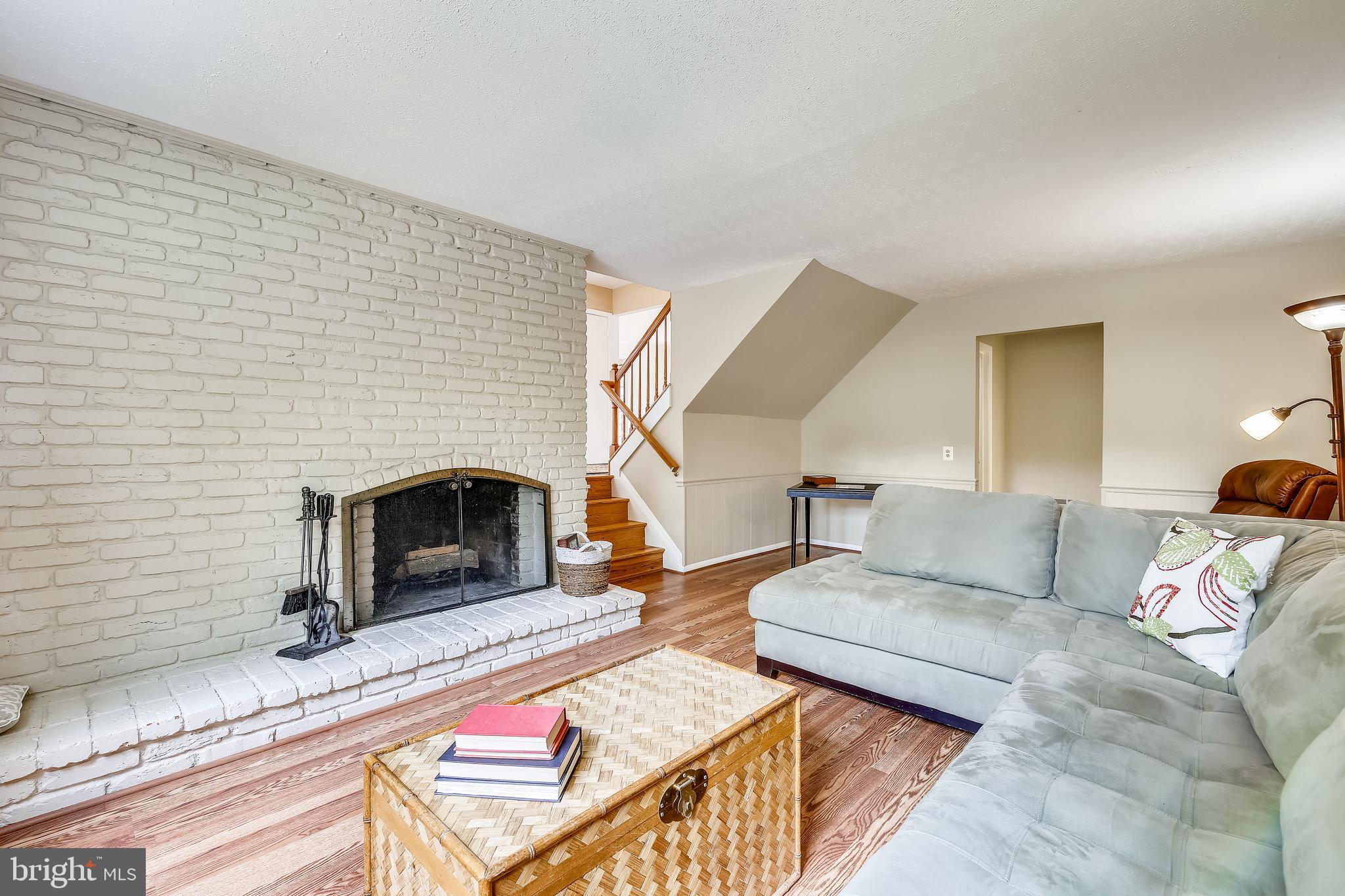 Warm, inviting family room with fireplace