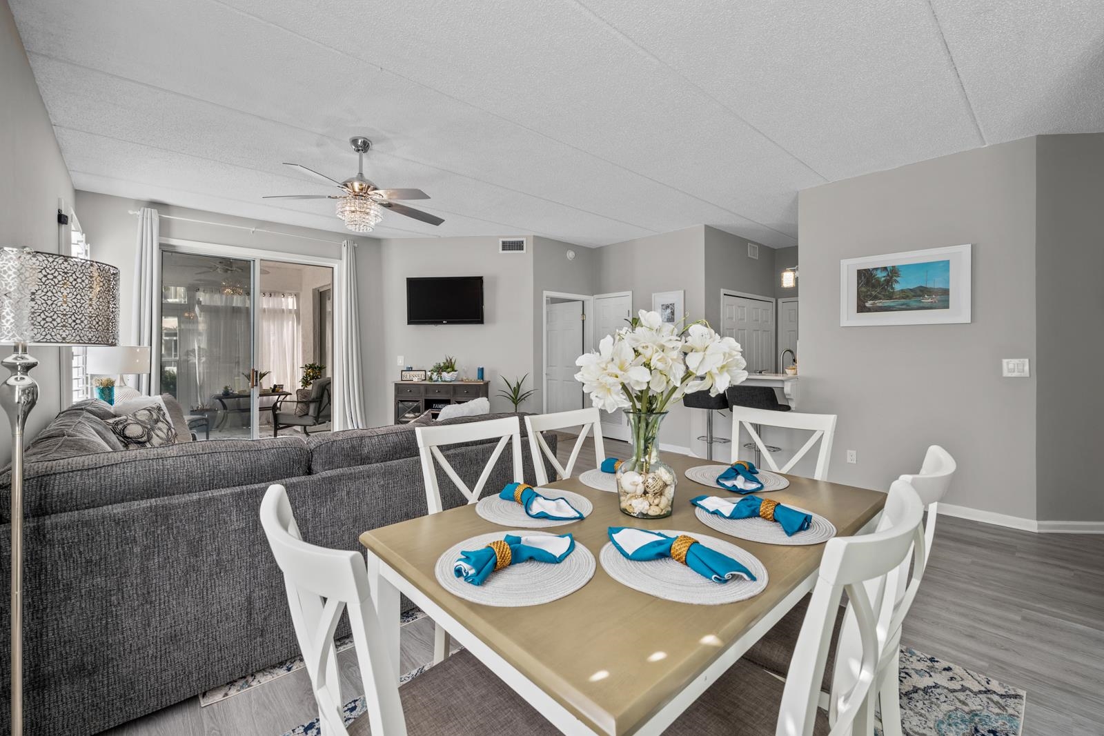 500 Augusta Circle St. Augustine, FL 32086 - Photo 11 of 39 a view of a dining room with furniture and a chandelier