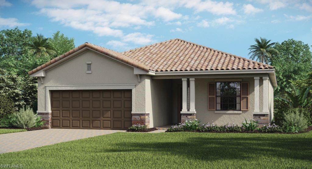 2595 Scarlet Way Naples, FL 34120 - Photo 1 of 27 a front view of a house with a garden and yard