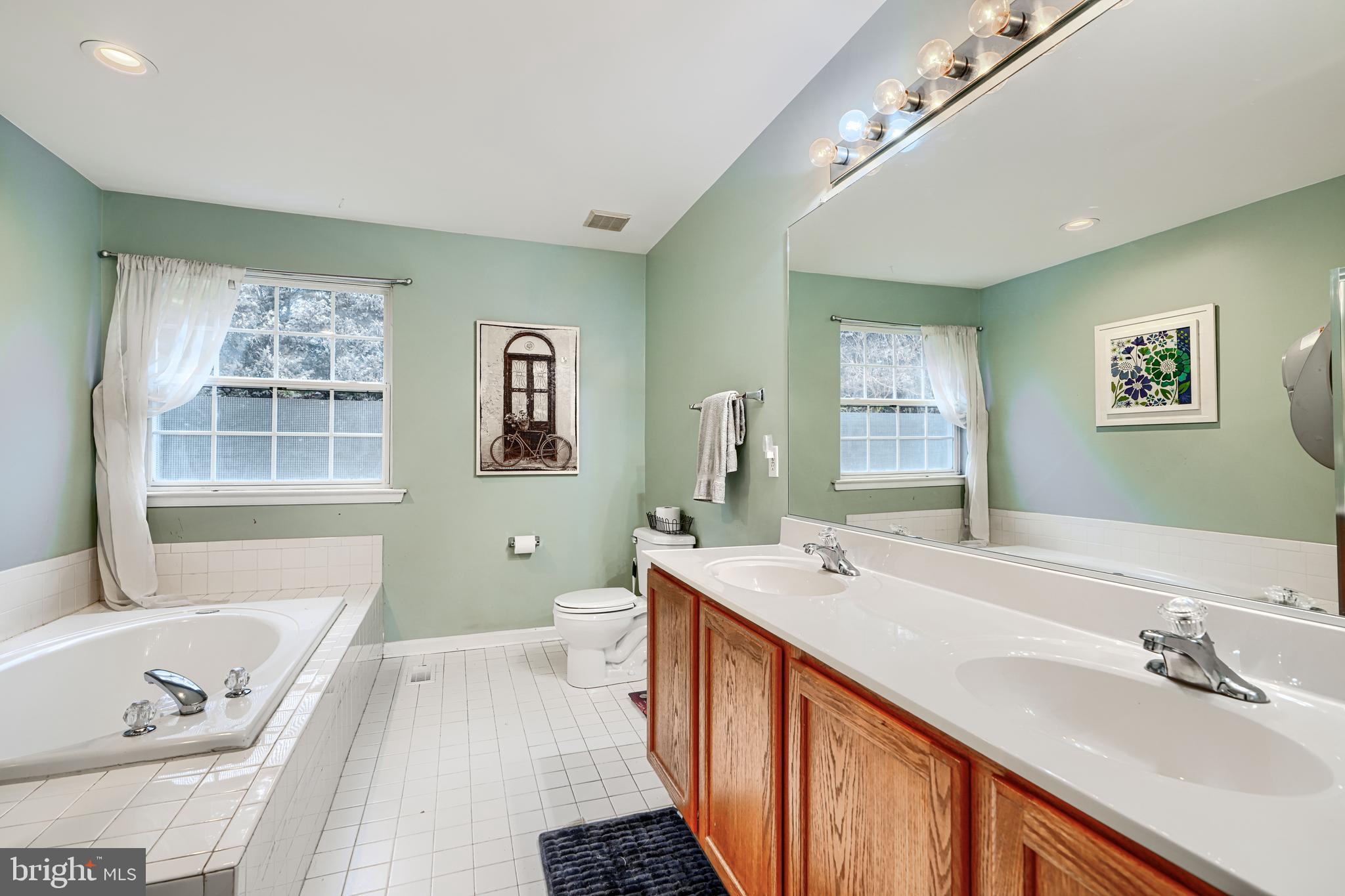 24 Ches Haven Road Earleville, MD 21919 - Photo 36 of 73 a spacious bathroom with a tub double sink and mirror