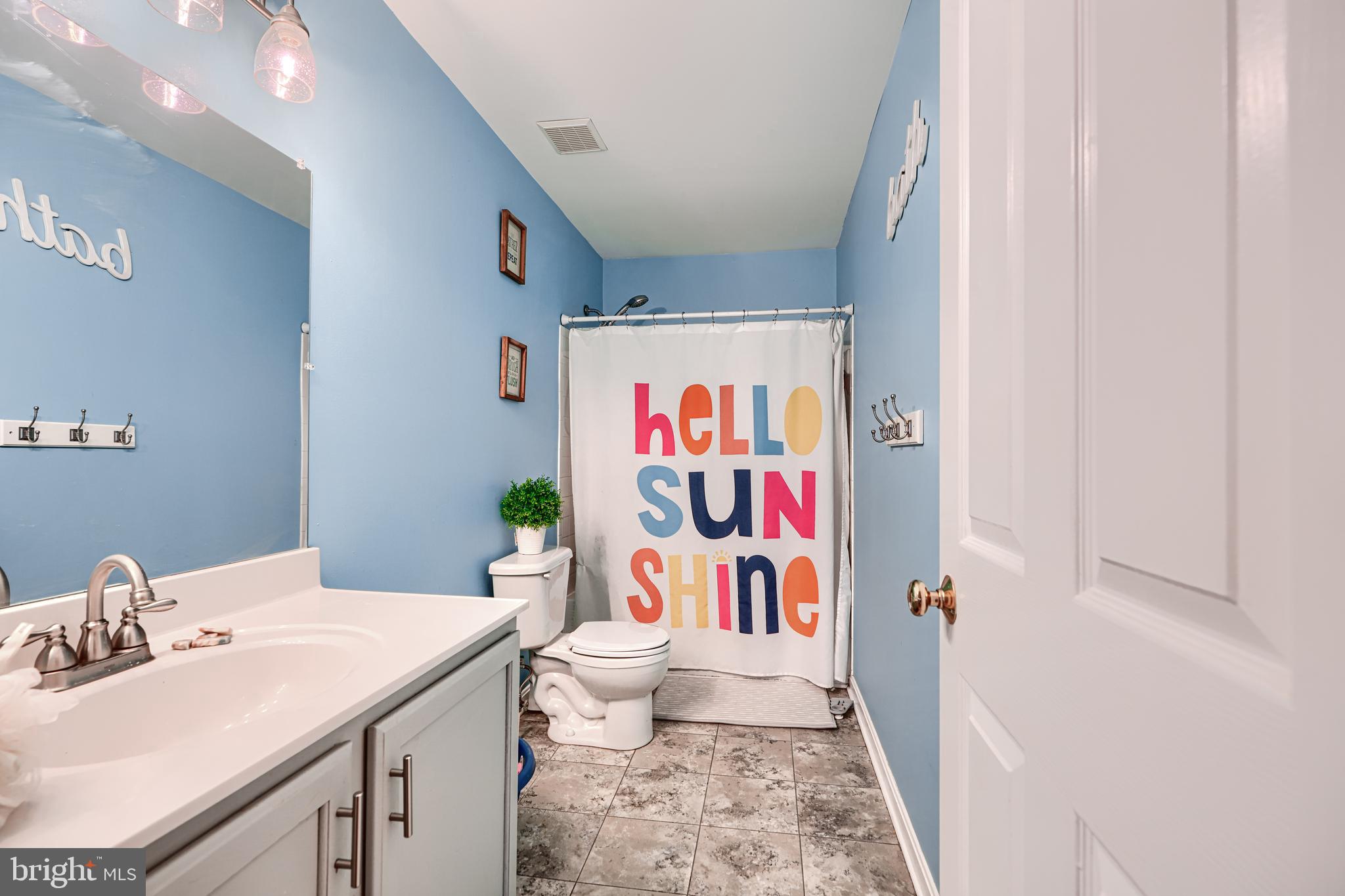 24 Ches Haven Road Earleville, MD 21919 - Photo 46 of 73 a bathroom with a sink a toilet and shower curtain
