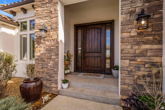 2311 South 1340 West St. George, UT 84770 - Photo 7 of 56 Property entrance featuring stone siding and stucco siding