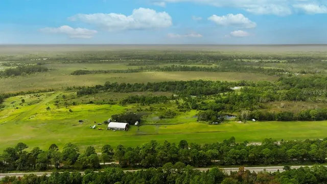 a view of a lake with a city
