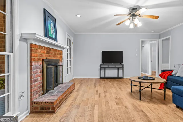 a bedroom with a bed and a table