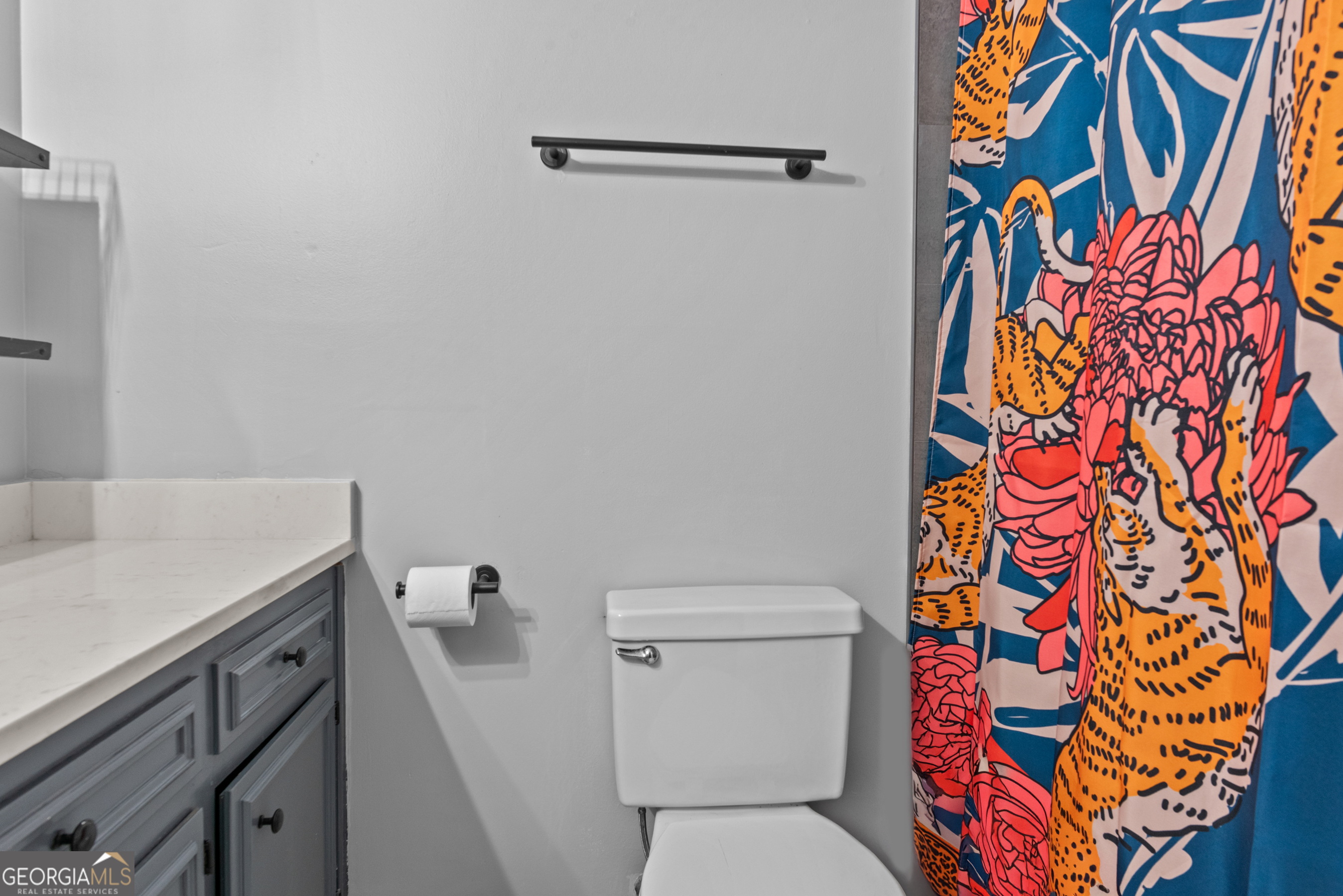 161 Pinecrest Terrace Athens, GA 30606 - Photo 37 of 59 a white toilet sitting next to a shower curtain