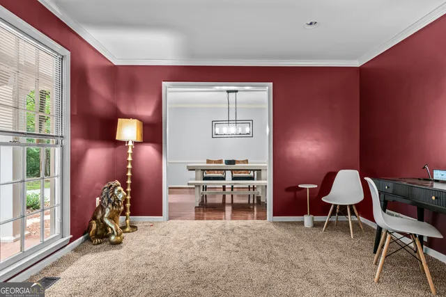 a view of a livingroom with furniture