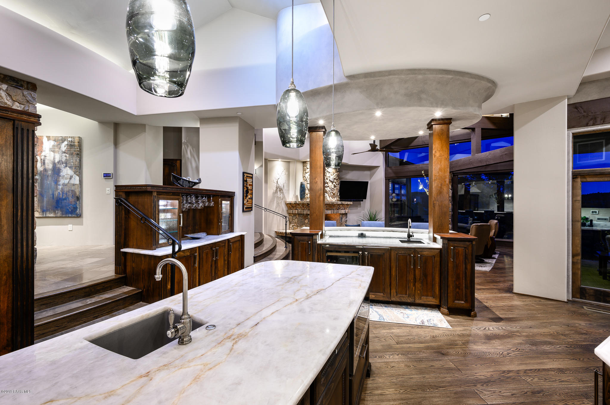 6785 West Almosta Ranch Road Prescott, AZ 86305 - Photo 26 of 81 a kitchen with stainless steel appliances granite countertop a stove refrigerator and cabinets