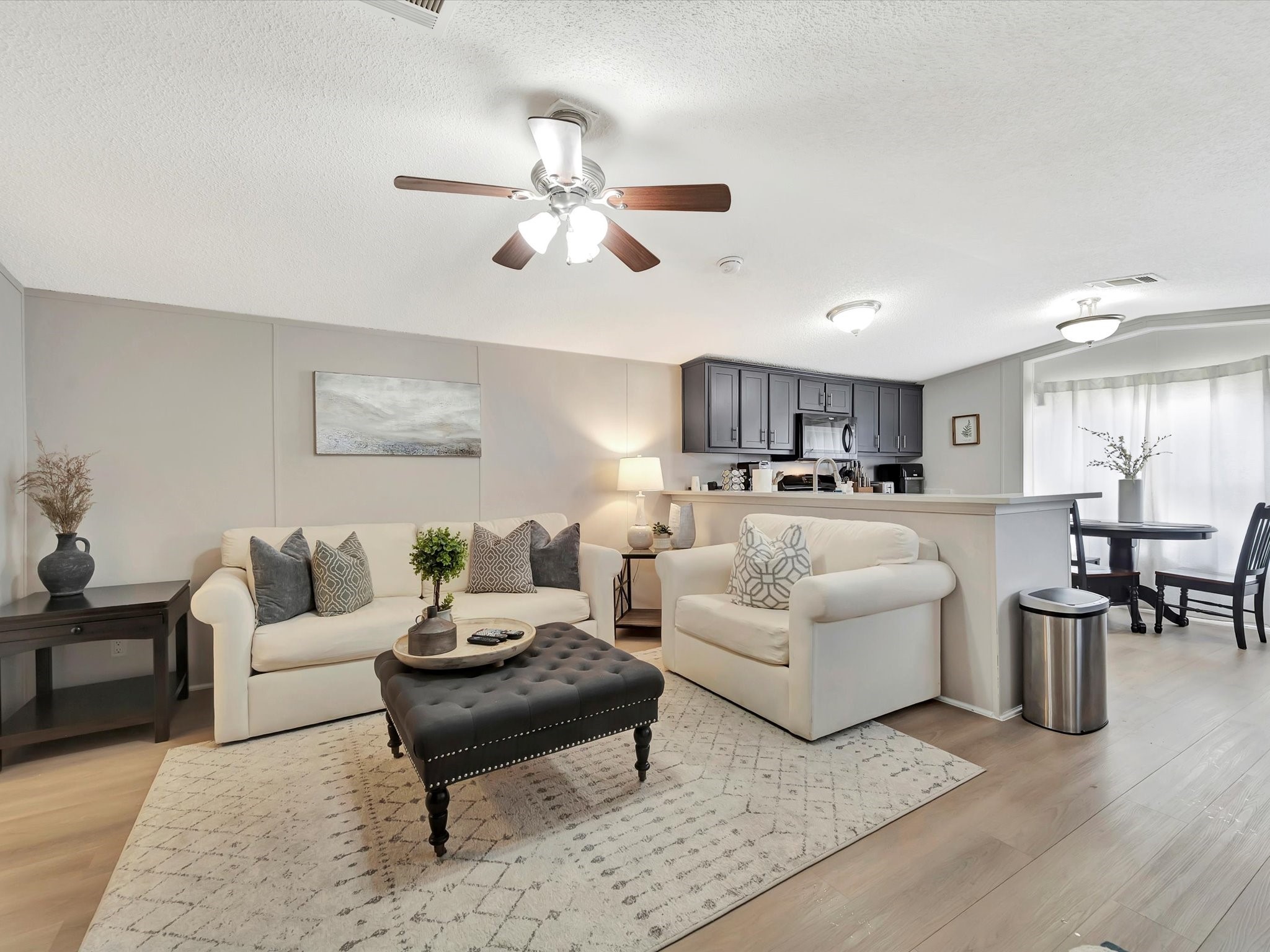 a living room with furniture