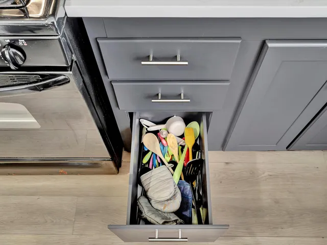 a room with storage and utility