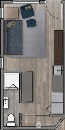 a bathroom with a sink and mirror