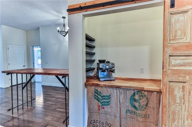 a view of entryway with wooden floor