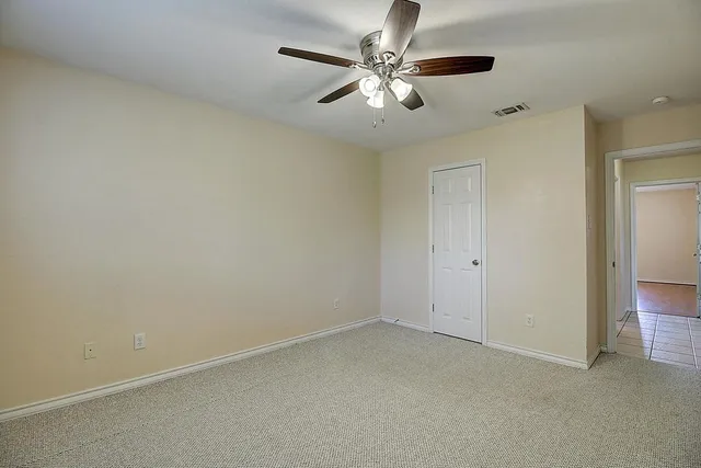 a backyard of a house with trees