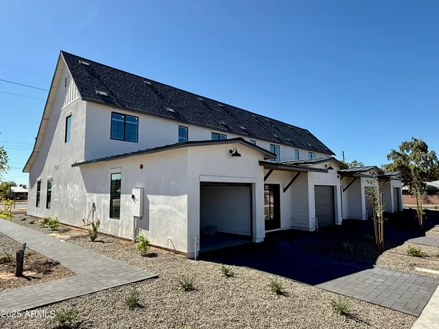 a front view of a house with a space