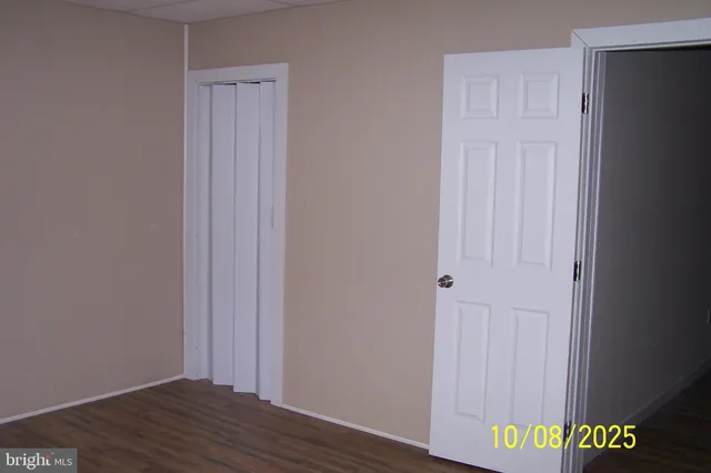 a view of a wooden door