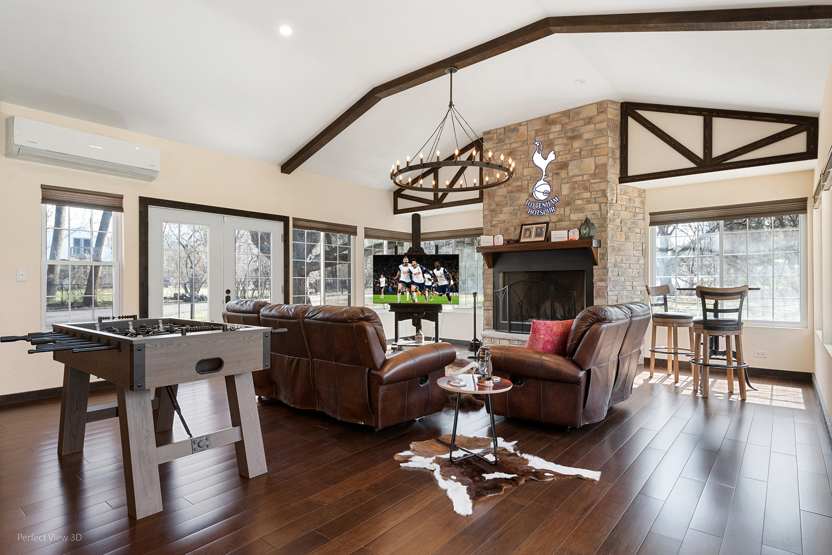 32-w050 Cedar Lane Wayne, IL 60184 - Photo 11 of 38 a living room with fireplace furniture and a large window