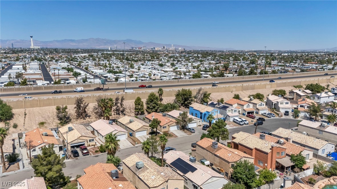 2165 St Paul Way Las Vegas, NV 89104 - Photo 45 of 45 Aerial view of residential area with a mountainous background