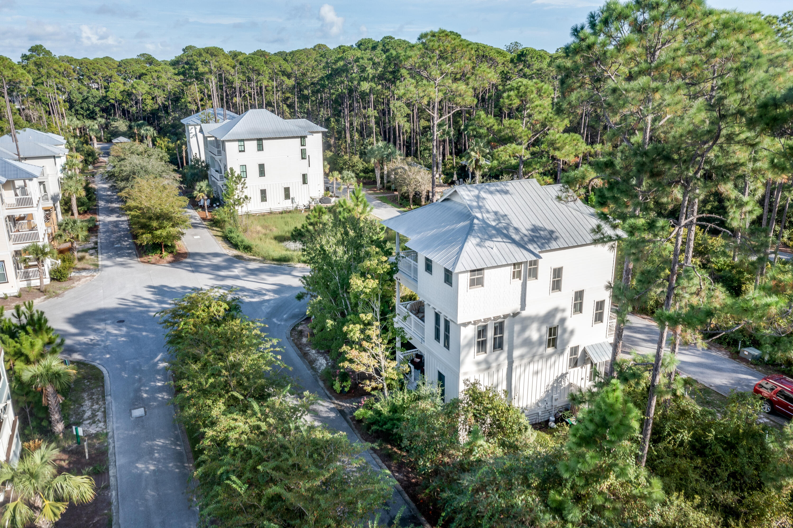 195 Redbud Lane Inlet Beach, FL 32461 - Photo 23 of 24 an aerial view of a house with a garden