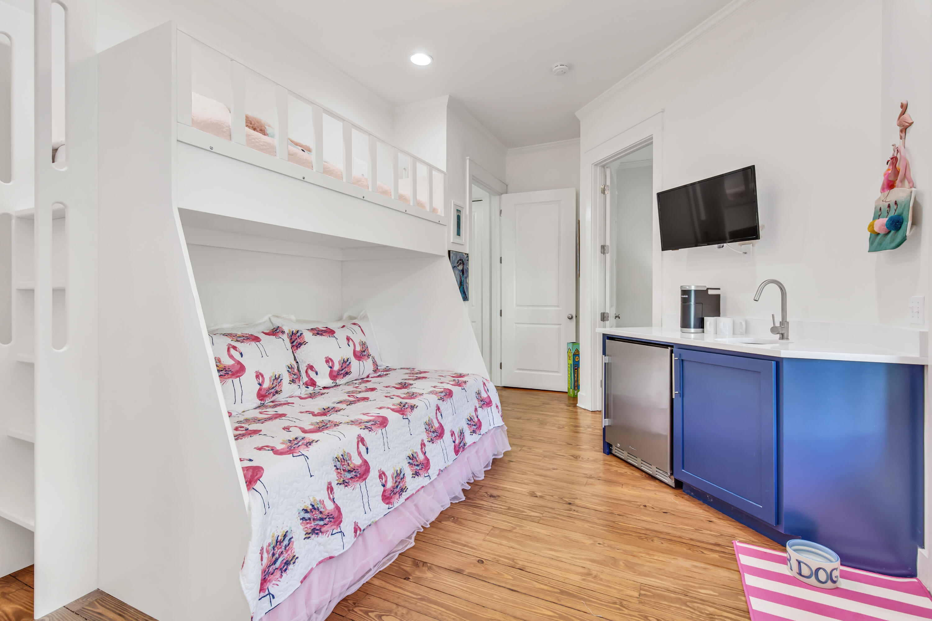 195 Redbud Lane Inlet Beach, FL 32461 - Photo 5 of 24 a bedroom with a bed and a flat screen tv