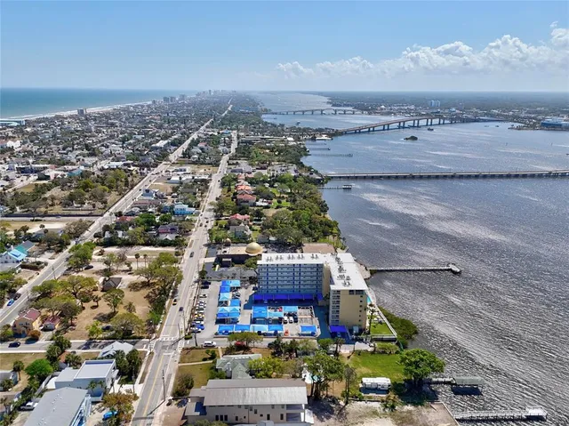 an aerial view of a city