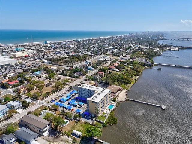 an aerial view of a city