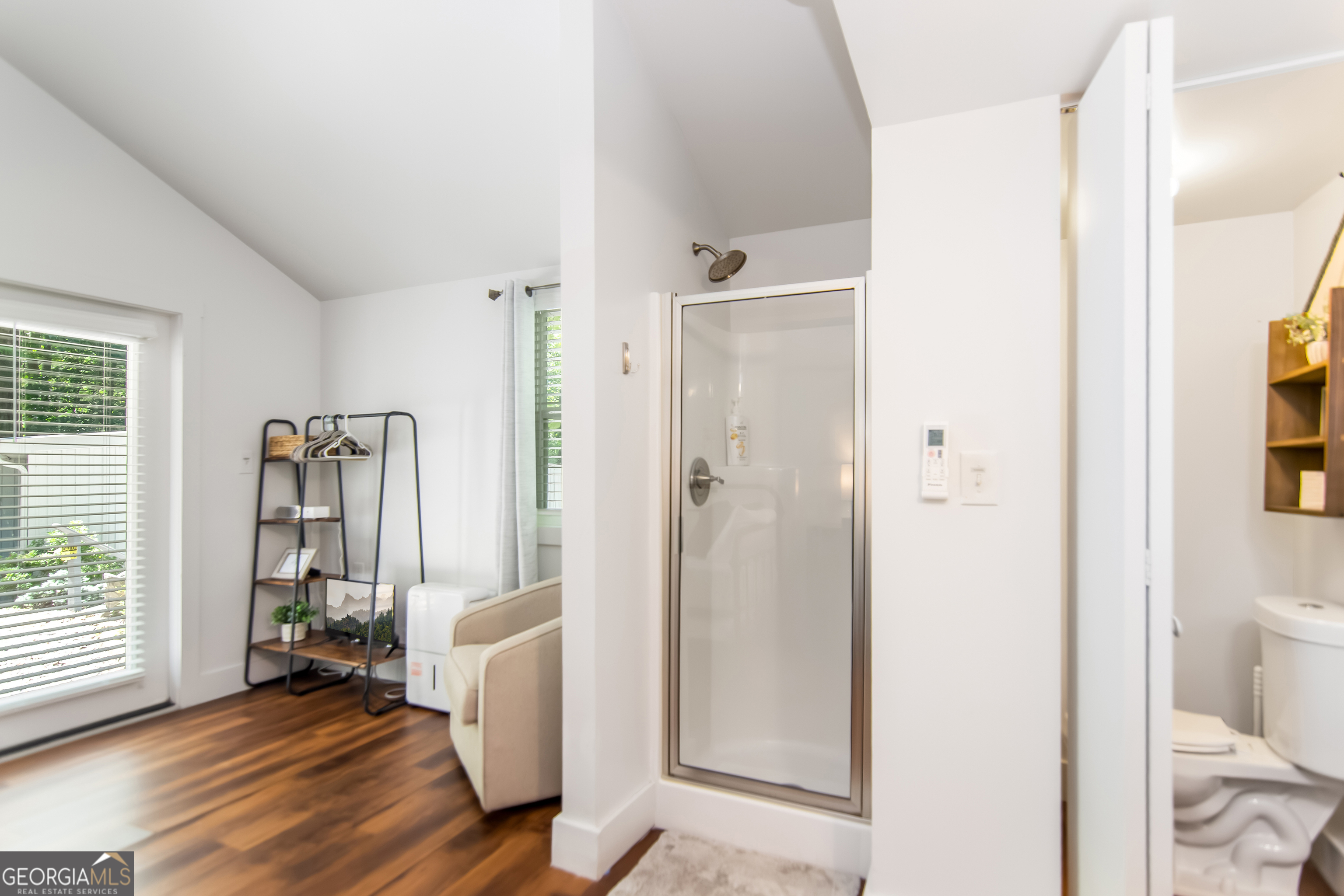 1056 Sky Hawk Mountain Road Hiawassee, GA 30546 - Photo 42 of 50 a view of a hallway with bathroom and wooden floor