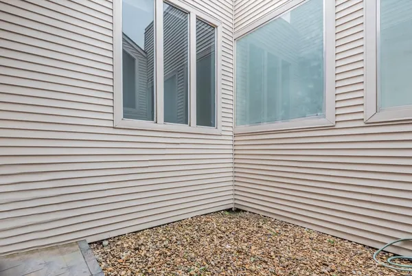 a view of a room with a window