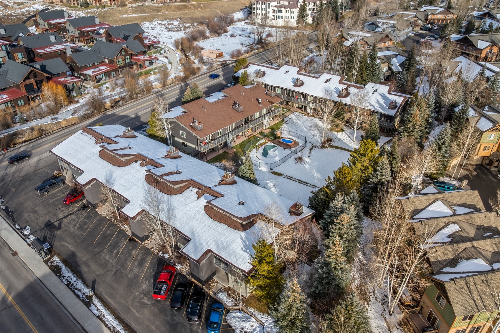 1375 Walton Creek Road, Unit 7 Steamboat Springs, CO 80487 - Photo 19 of 21 an aerial view of residential houses with outdoor space