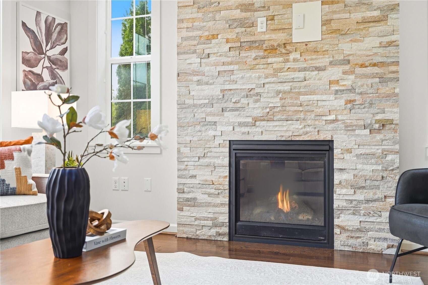 4413 185th Place Southeast Bothell, WA 98012 - Photo 7 of 40 a living room with furniture and a fireplace