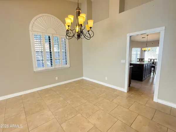 a view of a livingroom with a chandelier