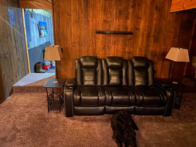 a living room with furniture