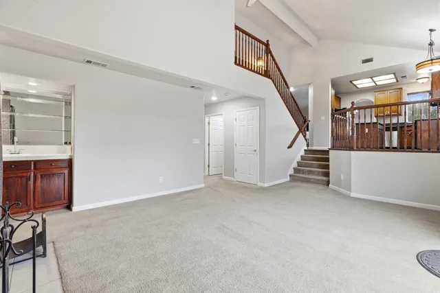 a view of an entryway with stairs