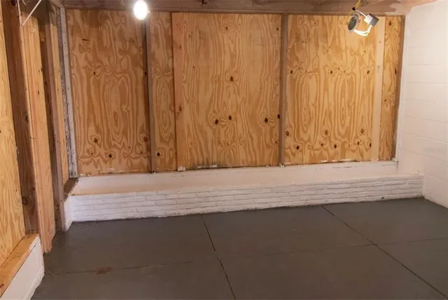 a view of wooden door