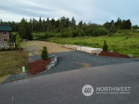 a view of a street with a play ground