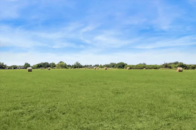 a view of a golf course with a garden