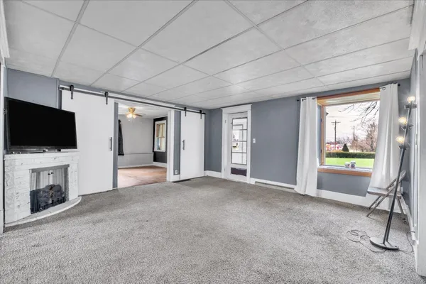 a living room with furniture