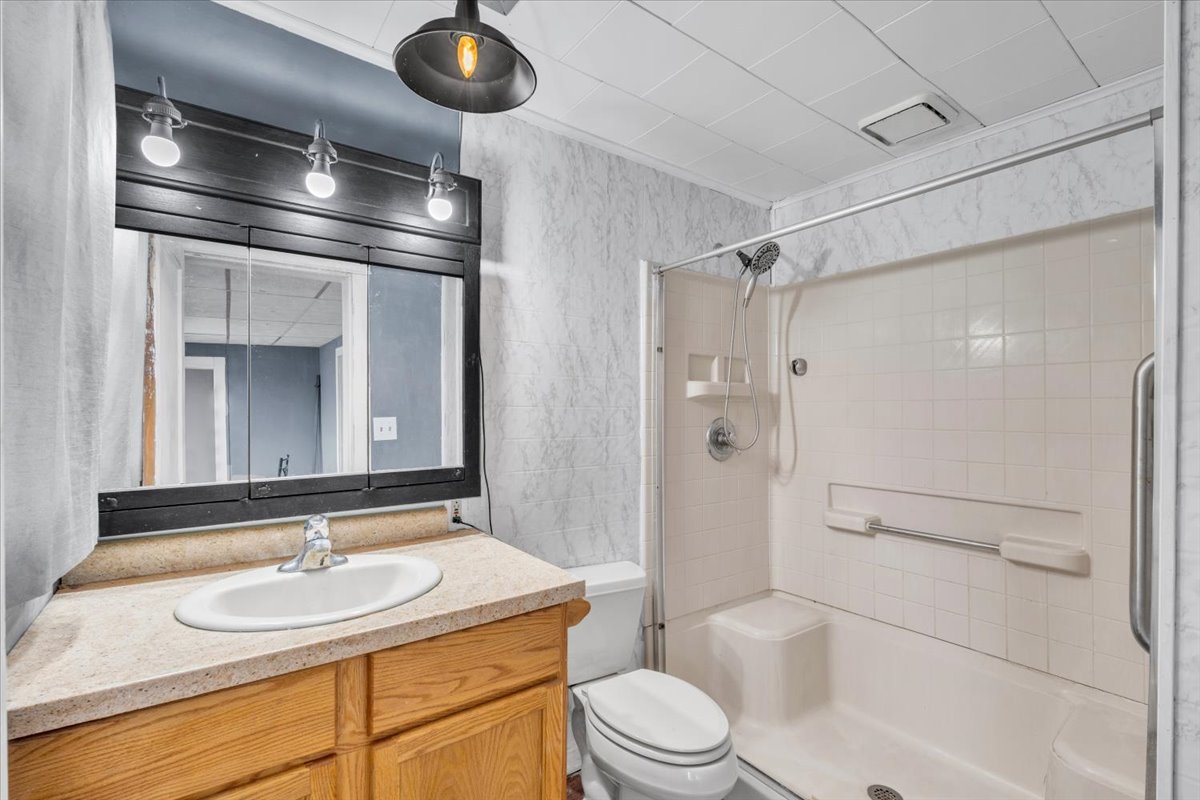 602 2nd Street West Andalusia, IL 61232 - Photo 52 of 71 a bathroom with a sink a toilet and shower
