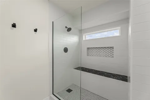 a bathroom with a shower