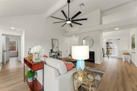 a living room with furniture