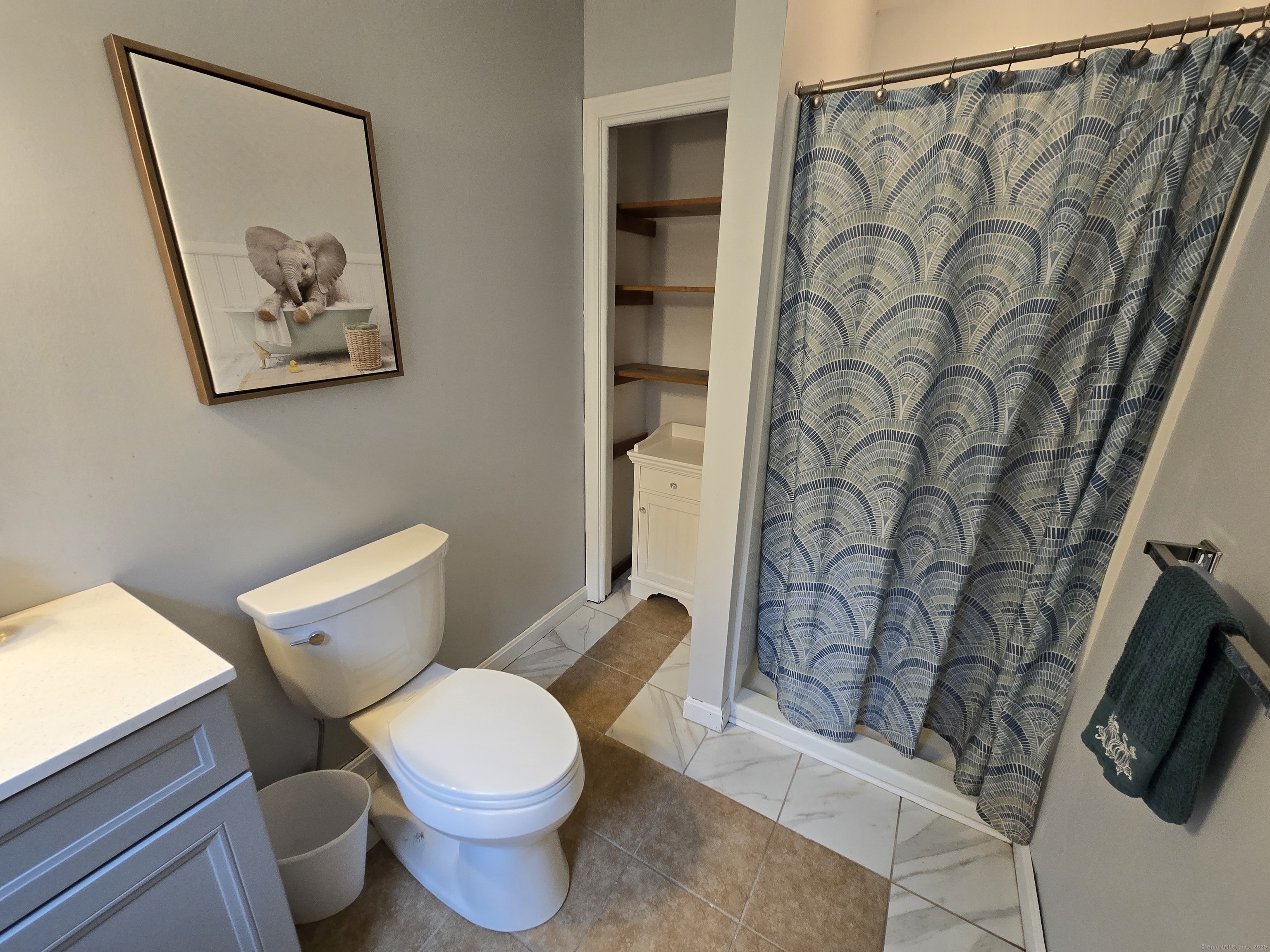 85 Oldefield Farms, Unit 85 Enfield, CT 06082 - Photo 25 of 36 a white toilet sitting next to a shower curtain