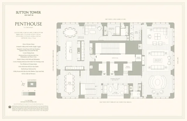 $65,000,000 | 430 East 58th Street, Unit PH80 | Sutton Place